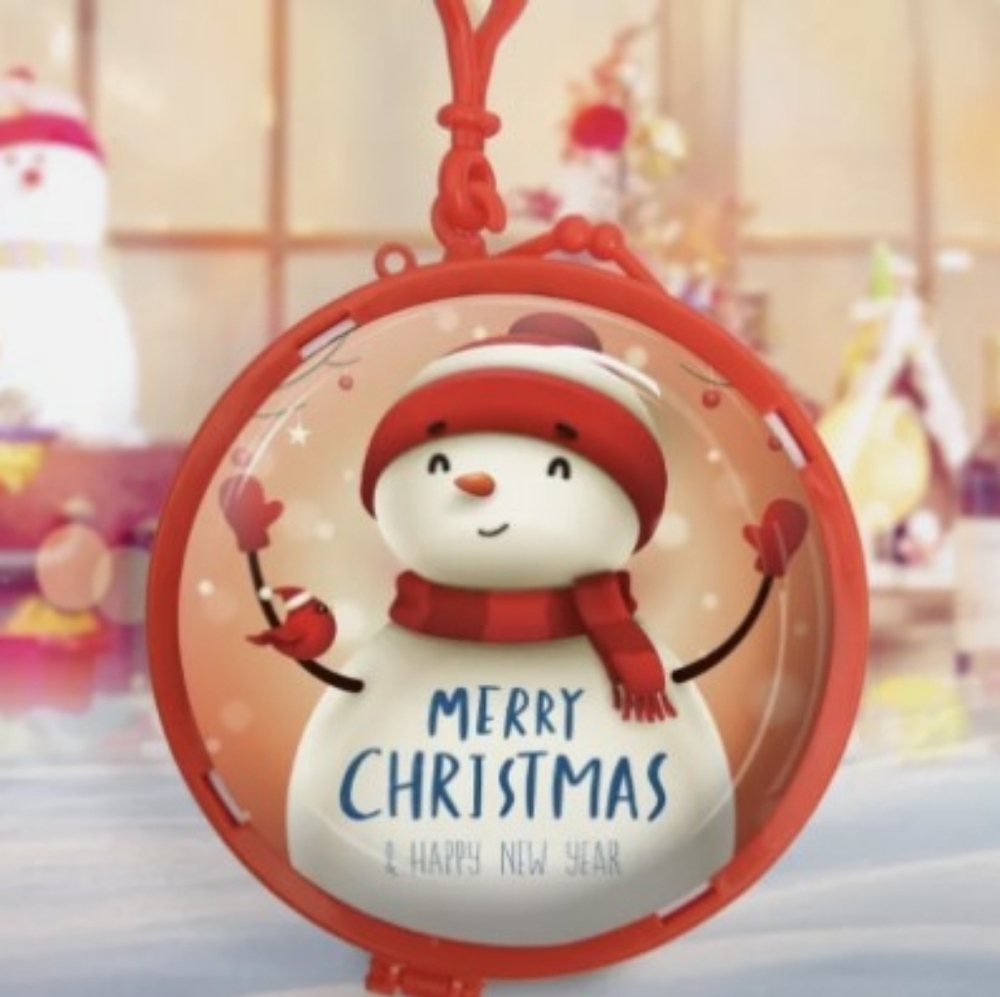 New Christmas Decorated Tin Coin Purse, Snowman, Holiday, T1MIS